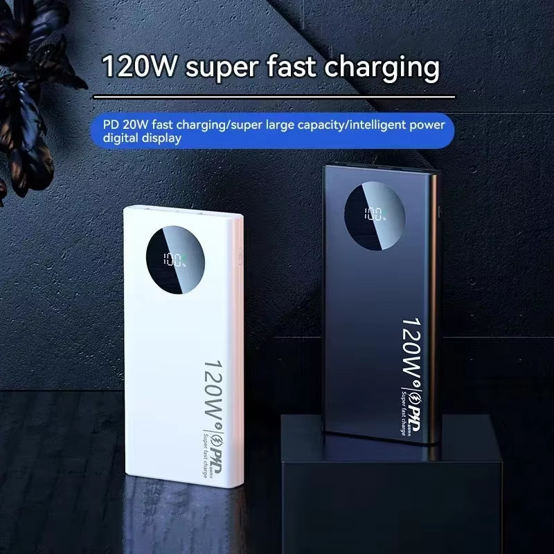 120W 50000mAh High-Capacity Power Bank with Fast Charging for iPhone, Samsung, and Huawei - Portable Battery Charger 2024